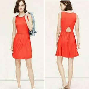 Loft Orange Cut Out Dress